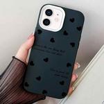 For iPhone 12 / 12 Pro Love Hearts PC Hybrid TPU Phone Case(Black)