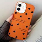 For iPhone 12 / 12 Pro Love Hearts PC Hybrid TPU Phone Case(Orange)