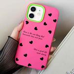 For iPhone 12 / 12 Pro Love Hearts PC Hybrid TPU Phone Case(Rose Red)