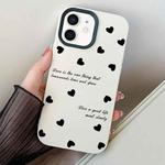 For iPhone 12 mini Love Hearts PC Hybrid TPU Phone Case(White)