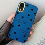 For iPhone XR Love Hearts PC Hybrid TPU Phone Case(Royal Blue)