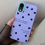 For iPhone XR Love Hearts PC Hybrid TPU Phone Case(Purple)