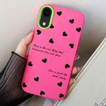 For iPhone XR Love Hearts PC Hybrid TPU Phone Case(Rose Red)