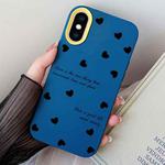 For iPhone XS Max Love Hearts PC Hybrid TPU Phone Case(Royal Blue)