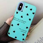 For iPhone XS Max Love Hearts PC Hybrid TPU Phone Case(Sky Cyan)