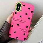 For iPhone XS Max Love Hearts PC Hybrid TPU Phone Case(Rose Red)