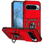 For Google Pixel 9 Sliding Camshield Holder Phone Case(Red)