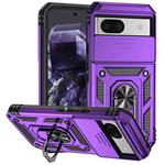 For Google Pixel 8a Sliding Camshield Holder Phone Case(Purple)