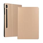 For Samsung Galaxy Tab S7 T870 (2020) Voltage Elastic Texture Horizontal Flip Leather Case with Holder(Local Gold)