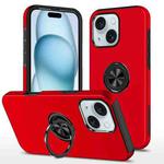 For iPhone 15 Magnetic Ring Holder Phone Case(Red)