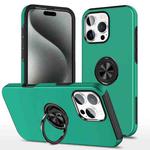For iPhone 15 Pro Magnetic Ring Holder Phone Case(Dark Green)