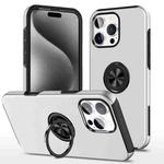 For iPhone 15 Pro Magnetic Ring Holder Phone Case(Silver)