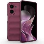 For Redmi A5 4G 171.7mm / Xiaomi Poco C71 Magic Shield TPU + Flannel Phone Case(Wine Red)