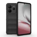 For Redmi Note 14 4G 164.84mm EU Magic Shield TPU + Flannel Phone Case(Black)
