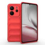 For Redmi Note 14 4G 164.84mm EU Magic Shield TPU + Flannel Phone Case(Red)