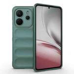 For Redmi Note 14 4G 164.84mm EU Magic Shield TPU + Flannel Phone Case(Dark Green)