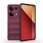 For Redmi Note 14S 4G Global Magic Shield TPU + Flannel Phone Case(Wine Red)