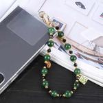 Mobile Phone Anti-lost Auspicious Bead Chain Short Lanyard(Dark Green)