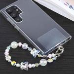 Mobile Phone Anti-lost Crystal Rhinestone Bead Chain Short Lanyard(Silver)