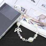 Mobile Phone Anti-lost Luminous Bead Chain Short Lanyard(White)