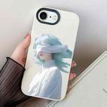 For iPhone 7 / 8 / SE 2022 Blindfold Girl PC Hybrid TPU Phone Case(White)