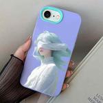 For iPhone 7 / 8 / SE 2022 Blindfold Girl PC Hybrid TPU Phone Case(Purple)