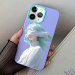 For iPhone 11 Pro Max Blindfold Girl PC Hybrid TPU Phone Case(Purple)