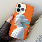 For iPhone 11 Pro Blindfold Girl PC Hybrid TPU Phone Case(Orange)