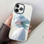 For iPhone 11 Pro Blindfold Girl PC Hybrid TPU Phone Case(White)