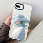 For iPhone 7 Plus / 8 Plus Blindfold Girl PC Hybrid TPU Phone Case(White)