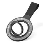 Glitter Magnetic Ring Buckle Holder(Black Silver + Black)