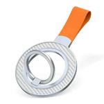 Carbon Fiber Magnetic Ring Buckle Holder(White + Orange)