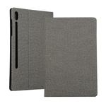 For Samsung Galaxy Tab S7 T870 2020 / Tab S8 Voltage Stretch Fabric Texture Leather Case with Holder(Gray)