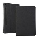 For Samsung Galaxy Tab S7 T870 2020 / Tab S8 Voltage Stretch Fabric Texture Leather Case with Holder(Black)