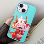 For iPhone 15 Plus Loong Baby PC Hybrid TPU Phone Case(Sky Cyan)