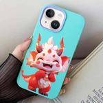 For iPhone 14 Plus Loong Baby PC Hybrid TPU Phone Case(Sky Cyan)