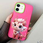 For iPhone 12 mini Loong Baby PC Hybrid TPU Phone Case(Rose Red)