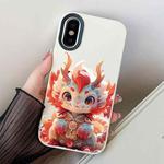 For iPhone X / XS Loong Baby PC Hybrid TPU Phone Case(White)