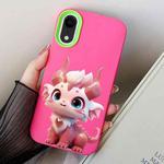 For iPhone XR Loong Baby PC Hybrid TPU Phone Case(Rose Red)