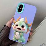 For iPhone XS Max Loong Baby PC Hybrid TPU Phone Case(Purple)