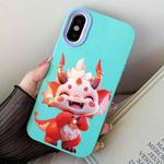 For iPhone XS Max Loong Baby PC Hybrid TPU Phone Case(Sky Cyan)