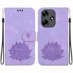 For Infinix Hot 30 4G X6831 Lotus Embossed Leather Phone Case(Purple)