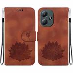 For Infinix Hot 30 Play X6835 Lotus Embossed Leather Phone Case(Brown)