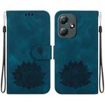 For Infinix Hot 30 Play X6835 Lotus Embossed Leather Phone Case(Dark Blue)