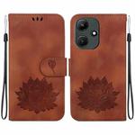 For Infinix Hot 30i X669C Lotus Embossed Leather Phone Case(Brown)