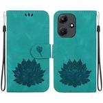 For Infinix Hot 30i X669C Lotus Embossed Leather Phone Case(Green)