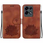 For Infinix Note 30 4G / 5G Lotus Embossed Leather Phone Case(Brown)