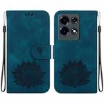 For Infinix Note 30 4G / 5G Lotus Embossed Leather Phone Case(Dark Blue)