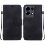 For Infinix Note 30 4G / 5G Lotus Embossed Leather Phone Case(Black)