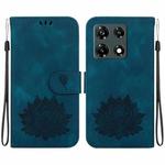 For Infinix Note 30 VIP Lotus Embossed Leather Phone Case(Dark Blue)